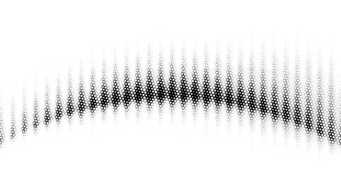 Abstract halftone pattern with rising wave of dots and circles Stock Illustration