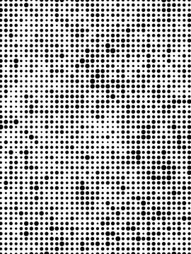 Abstract halftone pattern with varying black dot sizes, isolated on white b.. Stock Illustration