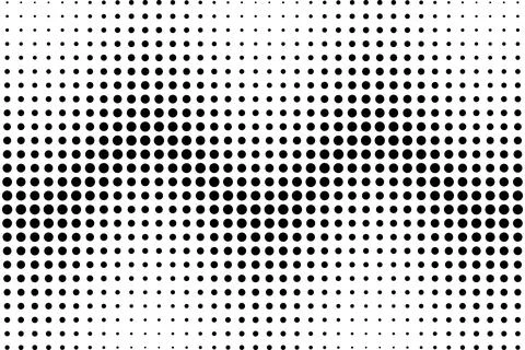 Abstract halftone pattern with varying dot sizes isolated on white background イラスト素材