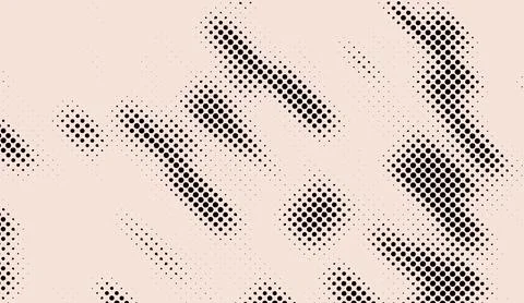 Abstract halftone pattern vector background featuring dynamic black dots on Stock Illustration