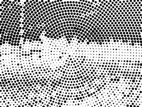 Abstract halftone pattern vector background with radial dots Stock Illustration