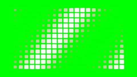 Abstract halftone pattern of white squares on a vibrant green background Stock Footage 341820796