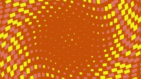 Abstract halftone pattern with yellow and orange squares Stock Illustration