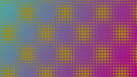 Abstract Halftone Pattern with Yellow Dots on Vibrant Purple and Magenta Gr.. Stock Illustration