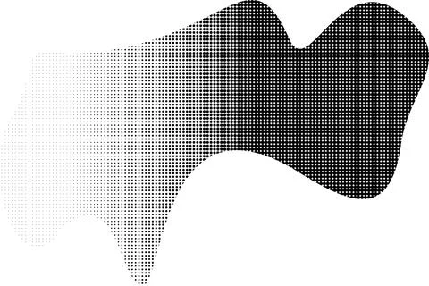 Abstract halftone shape with gradient transition Stock Illustration