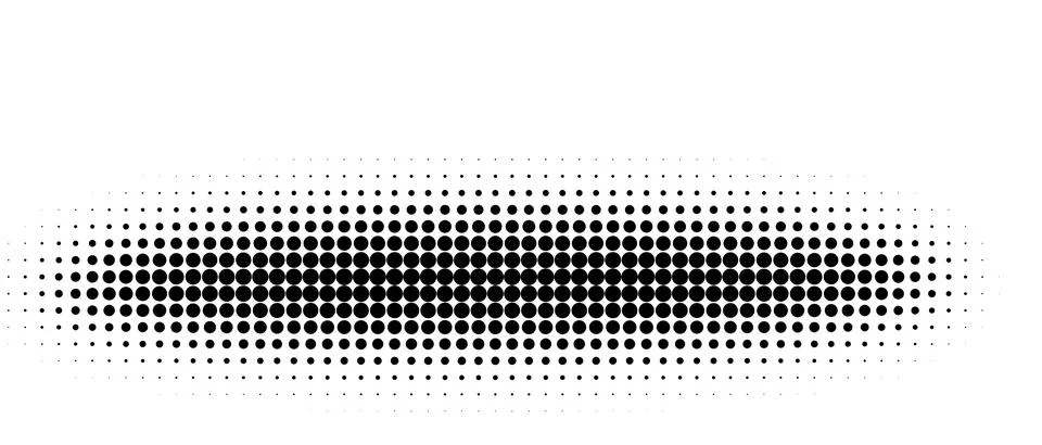Abstract halftone smudge pattern with horizontal alignment of fading black dots. Stock Illustration