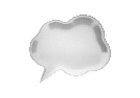 Abstract halftone speech bubble icon, chat comic cloud, trendy dot style ve.. Stock Illustration