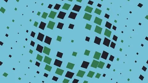 Abstract halftone sphere made of green and black squares Stock Illustration