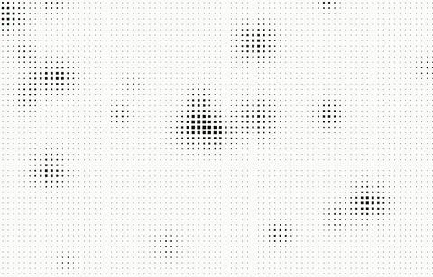 Abstract halftone squares pattern scattered in cloud formations on clean wh.. イラスト素材