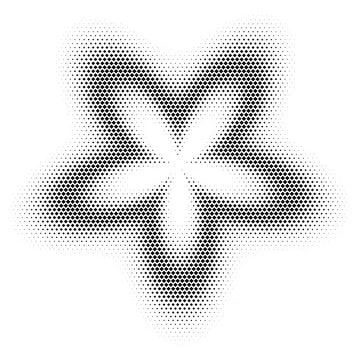 Abstract halftone star pattern with black diamond dots creates modern geome.. Illustrazione stock