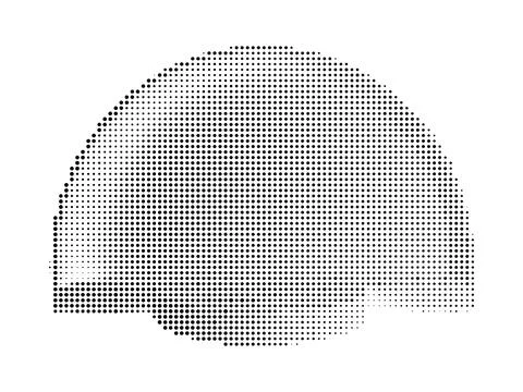 Abstract halftone texture with dots arranged to form a semi-circular, dome-.. Stock Illustration