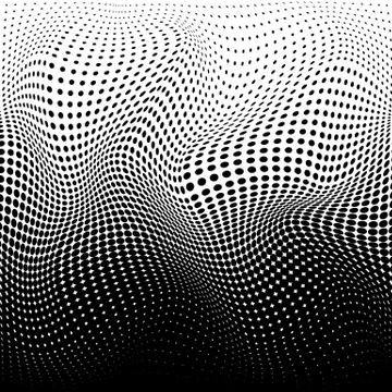 Abstract Halftone Texture. Motion gradient mesh halftone effect. Vector illus Illustrazione stock
