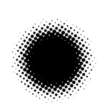 Abstract halftone vector design element. Black dots frame Stock Illustration