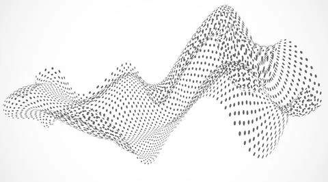 Abstract halftone wave, dotted background. Vector Illustrazione stock