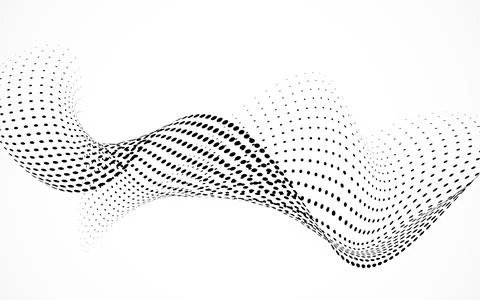 Abstract halftone wave, dotted background. Vector Stock Illustration