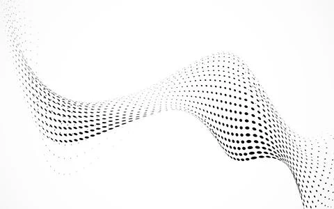 Abstract halftone wave, dotted background. Vector Stock Illustration