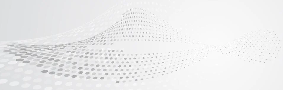 Abstract halftone wave texture on grey background. Wide Futuristic Technology Stock Illustration