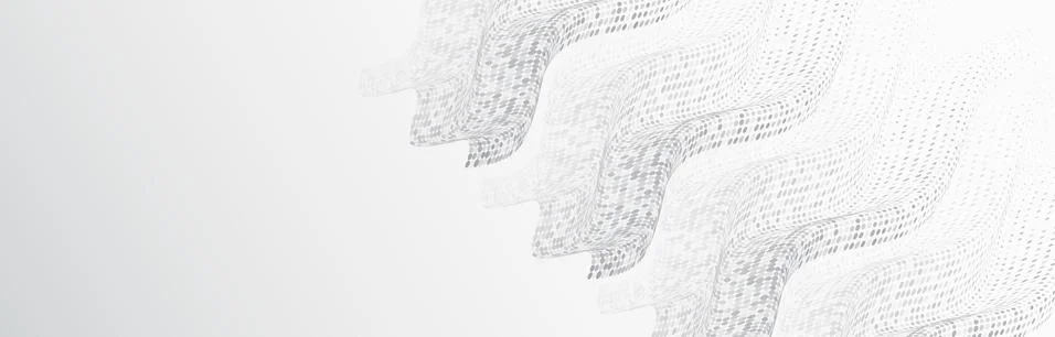 Abstract halftone wave texture on grey background. Wide Futuristic Technology Stock Illustration