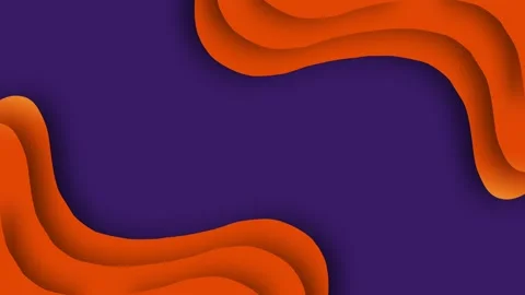 Abstract Halloween Paper Cut Background with Orange Waves and Purple Copy S.. Stock Footage 346122986