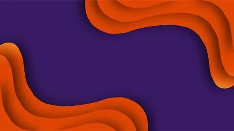 Abstract Halloween Paper Cut Background with Orange Curved Waves on Dark Pu.. Stock Illustration
