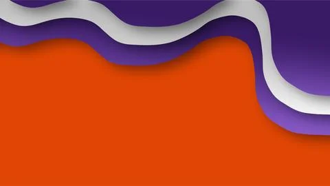 Abstract Halloween Paper Cut Background with Purple and Orange Wavy Layers .. Stock Illustration
