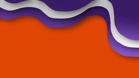 Abstract Halloween Paper Cut Wave Background with Orange Copy Space and Pur.. Stock Footage 346123075