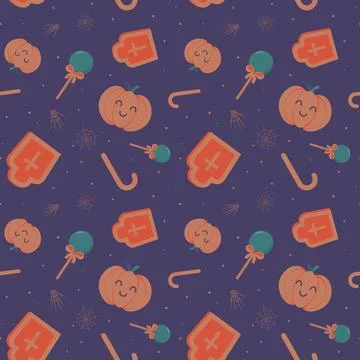 Abstract halloween pattern design background. Illustrazione stock