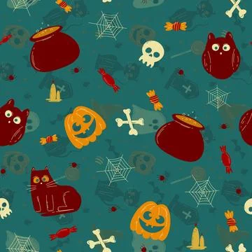 Abstract halloween pattern design background. Stock Illustration