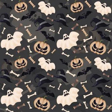 Abstract halloween pattern design background. Illustrazione stock