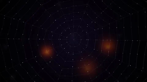 Abstract halloween spider web with bright orange lights. Video stock 343292053
