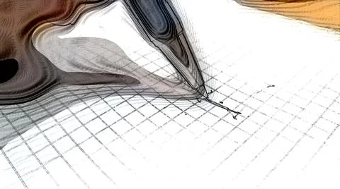 Abstract hand with a ballpoint pen. Stock Illustration