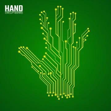 Abstract hand of circuit board, technology concept Stock Illustration