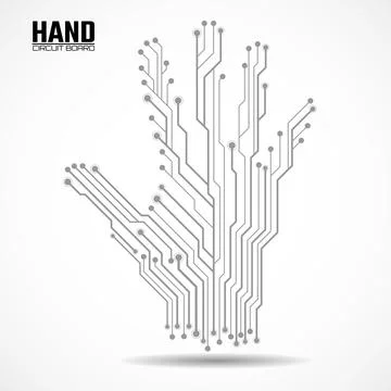 Abstract hand of circuit board, technology concept Stock Illustration