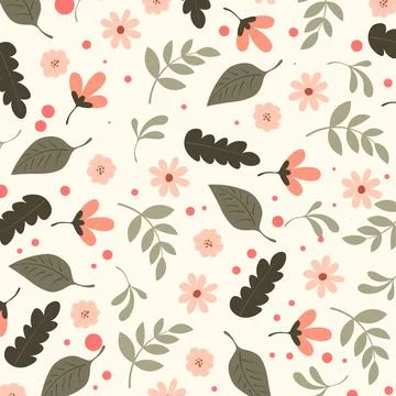 Abstract hand draw floral pattern background. Vector. Stock Illustration