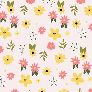 Abstract hand draw floral pattern background. Vector. Stock Illustration