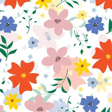 Abstract hand draw floral pattern background. Vector. Stock Illustration