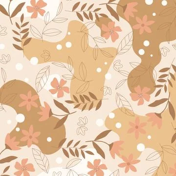 Abstract hand draw floral pattern background. Vector. Stock Illustration