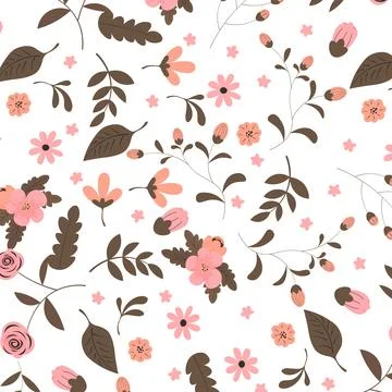 Abstract hand draw floral pattern background. Vector. Stock Illustration