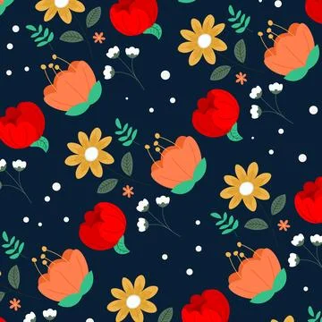 Abstract hand draw floral pattern background. Vector. Stock Illustration