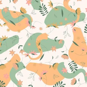 Abstract hand draw floral pattern background. Vector. 스톡 일러스트
