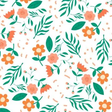 Abstract hand draw floral pattern background. Vector. Illustrazione stock