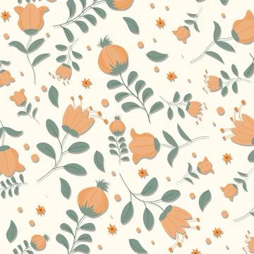 Abstract hand draw floral pattern background. Vector. Stock Illustration