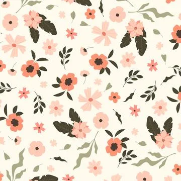 Abstract hand draw floral pattern background. Vector. Stock Illustration