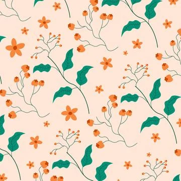 Abstract hand draw floral pattern background. Vector. Stock Illustration