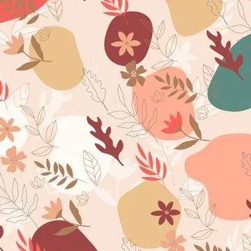 Abstract hand draw floral pattern background. Vector. Stock Illustration