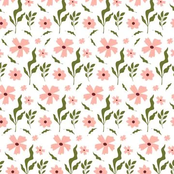 Abstract hand draw floral pattern background. Vector. Stock Illustration