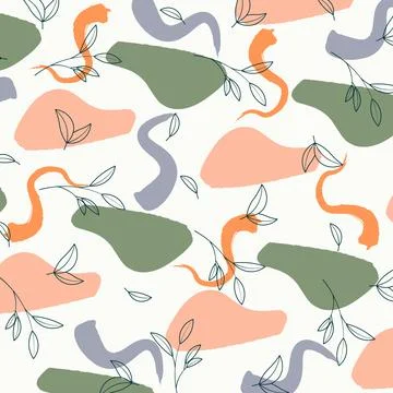 Abstract hand draw floral pattern background. Vector. Stock Illustration