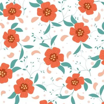 Abstract hand draw floral pattern background. Vector. Stock Illustration