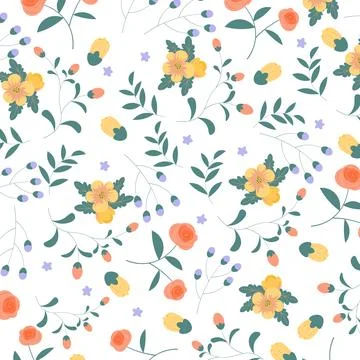 Abstract hand draw floral pattern background. Vector. Stock Illustration