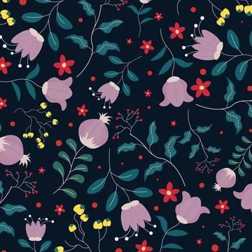 Abstract hand draw floral pattern background. Vector. Stock Illustration